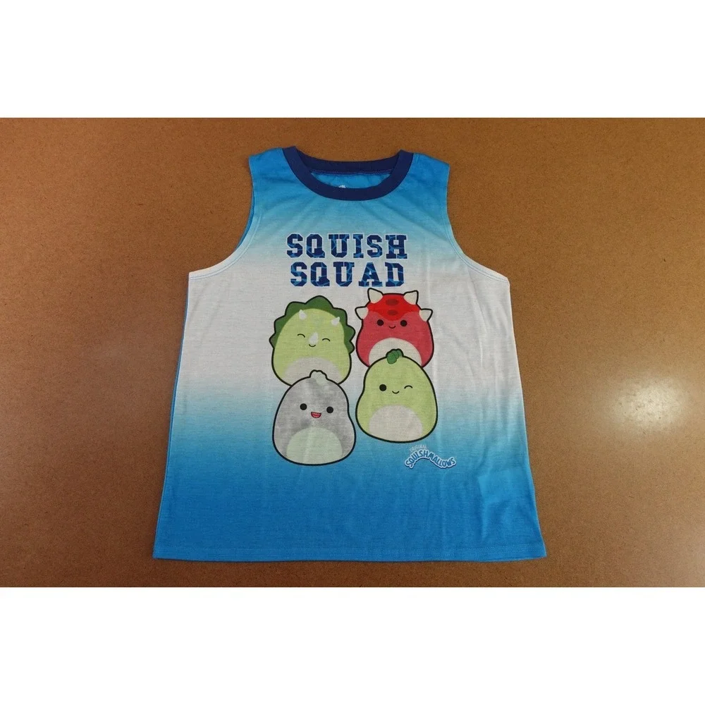 Squishmallows Girls Size 12 Blue Graphic Pajama Tank Top NWT